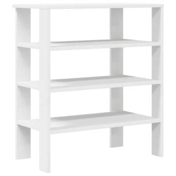 Shoe Rack White 61x32x70 cm - Durable Engineered Wood