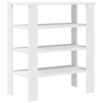 Shoe Rack White 61x32x70 cm - Durable Engineered Wood