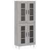 Stylish Highboard Grey Sonoma | 69.5x34x180 cm