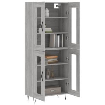 Stylish Highboard Grey Sonoma | 69.5x34x180 cm