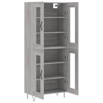 Stylish Highboard Grey Sonoma | 69.5x34x180 cm