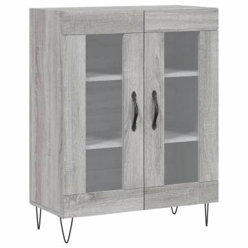 Stylish Highboard Grey Sonoma | 69.5x34x180 cm