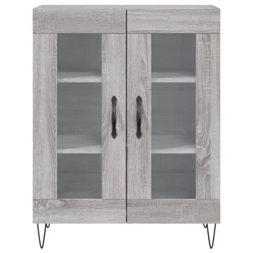 Stylish Highboard Grey Sonoma | 69.5x34x180 cm