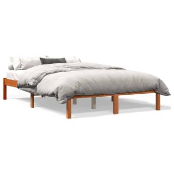 Wax Brown Bed Frame 120x190 cm | Solid Pine Wood Small Double