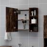 Smoked Oak Bathroom Mirror Cabinet - 62.5x20.5x64cm