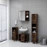 Smoked Oak Bathroom Mirror Cabinet - 62.5x20.5x64cm