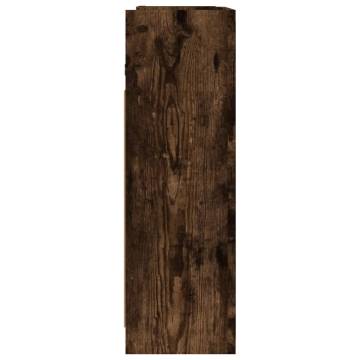 Smoked Oak Bathroom Mirror Cabinet - 62.5x20.5x64cm