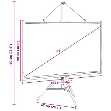 72 Inch Tripod Projection Screen | Perfect for Home & Office