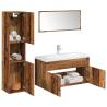  5 Piece Bathroom Furniture Set Old Wood Engineered Wood Colour old wood Size 90 x 38.5 x 46 cm Number of 1 Number of Pieces 