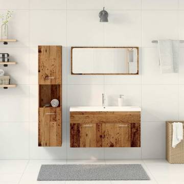 5 Piece Bathroom Furniture Set - Old Wood Engineered Wood