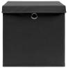 Storage Boxes with Covers - 4 pcs 28x28 cm Black | Hipo Market