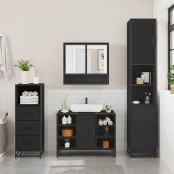 3 Piece Black Bathroom Furniture Set - Stylish & Durable