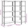 2 Piece 5-Layer Shelves Set - Silver Steel & Engineered Wood