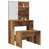  Dressing Table Set with LED Old Wood Engineered Wood Colour old wood Size 74.5 x 40 x 141 cm Quantity in Package 1 