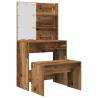 Stylish LED Dressing Table Set in Old Wood | HipoMarket