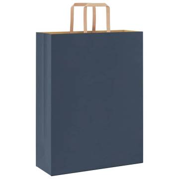 Blue Paper Bags with Handles 250 pcs | Durable & Recyclable