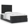  Ottoman Bed with Mattresses Black 120x200cm Velvet Colour black Size 120 x 200 cm Model block with squares 