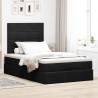 Elegant Ottoman Bed with Mattresses - Black Velvet 120x200cm