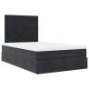 Elegant Ottoman Bed with Mattresses - Black Velvet 120x200cm