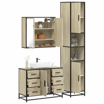 4 Piece Bathroom Furniture Set - Sonoma Oak - Stylish & Durable