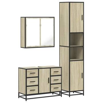 4 Piece Bathroom Furniture Set - Sonoma Oak - Stylish & Durable