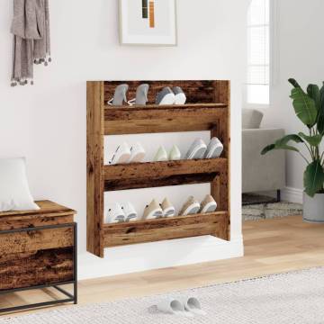 Wall Shoe Cabinet - Old Wood Storage Solution | HipoMarket