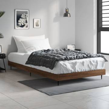 Bed Frame Brown Oak 90x190 cm - Durable & Stylish Design