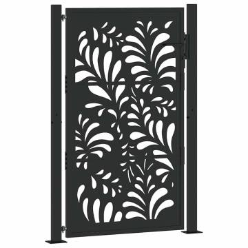 Garden Gate Black 105x155 cm Steel - Elegant & Secure Entry