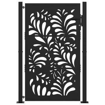 Garden Gate Black 105x155 cm Steel - Elegant & Secure Entry