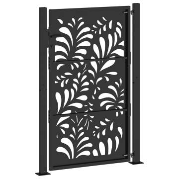 Garden Gate Black 105x155 cm Steel - Elegant & Secure Entry