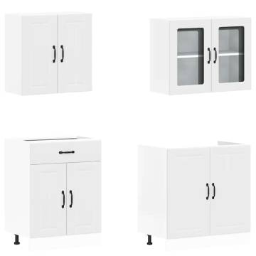 4 Piece Kitchen Cabinet Set Kalmar White - Stylish & Durable