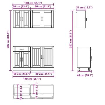 4 Piece Kitchen Cabinet Set Kalmar White - Stylish & Durable