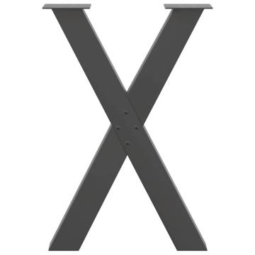 X-Shaped Dining Table Legs - 2 pcs Anthracite Steel 50x73 cm