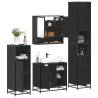  4 Piece Bathroom Furniture Set Black Engineered Wood Colour black Number of 1 