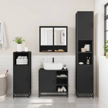 4 Piece Black Bathroom Furniture Set - Stylish & Durable