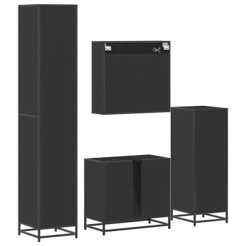 4 Piece Black Bathroom Furniture Set - Stylish & Durable