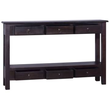 Console Table Light Black Coffee - Solid Mahogany Wood 120x30x75