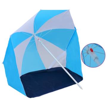 Beach Umbrella Shelter - Blue & White 180 cm | Hipomarket