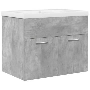 Stylish Bathroom Sink Cabinet with Basin & Faucet - Concrete Grey