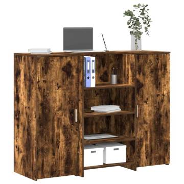 Reception Desk Smoked Oak | Stylish & Functional | HipoMarket