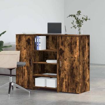 Reception Desk Smoked Oak | Stylish & Functional | HipoMarket