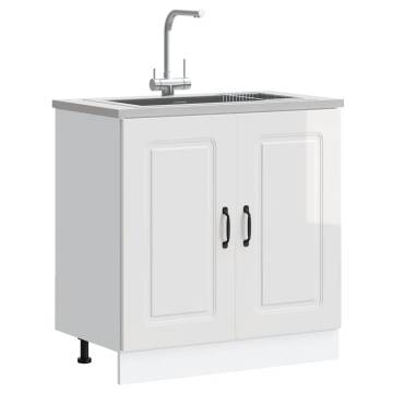 Sink Base Cabinet Kalmar High Gloss White - Stylish Storage Solution