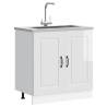  Sink Base Cabinet Kalmar High Gloss White 80x46x81.5 cm Engineered Wood Colour high gloss white Quantity in Package 1 Model sink base cabinet 80 cm Number of 