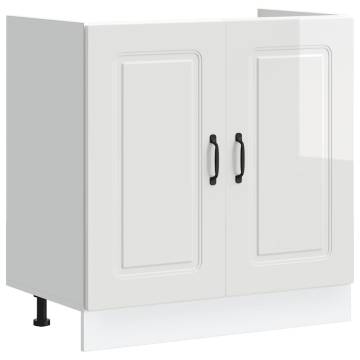 Sink Base Cabinet Kalmar High Gloss White - Stylish Storage Solution