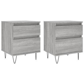 Grey Sonoma Bedside Cabinets - 2 Piece Set | HipoMarket