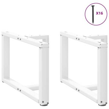 T-Shaped Coffee Table Legs 2 pcs White | Durable Steel Design