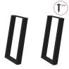 U-Shaped Dining Table Legs - Black Steel - 2 pcs