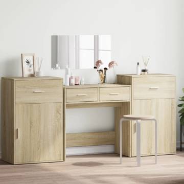 Stylish 4 Piece Dressing Table Set in Sonoma Oak | HipoMarket