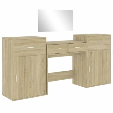 Stylish 4 Piece Dressing Table Set in Sonoma Oak | HipoMarket