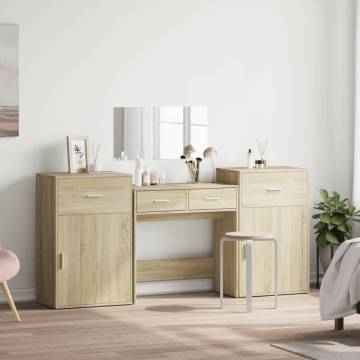 Stylish 4 Piece Dressing Table Set in Sonoma Oak | HipoMarket